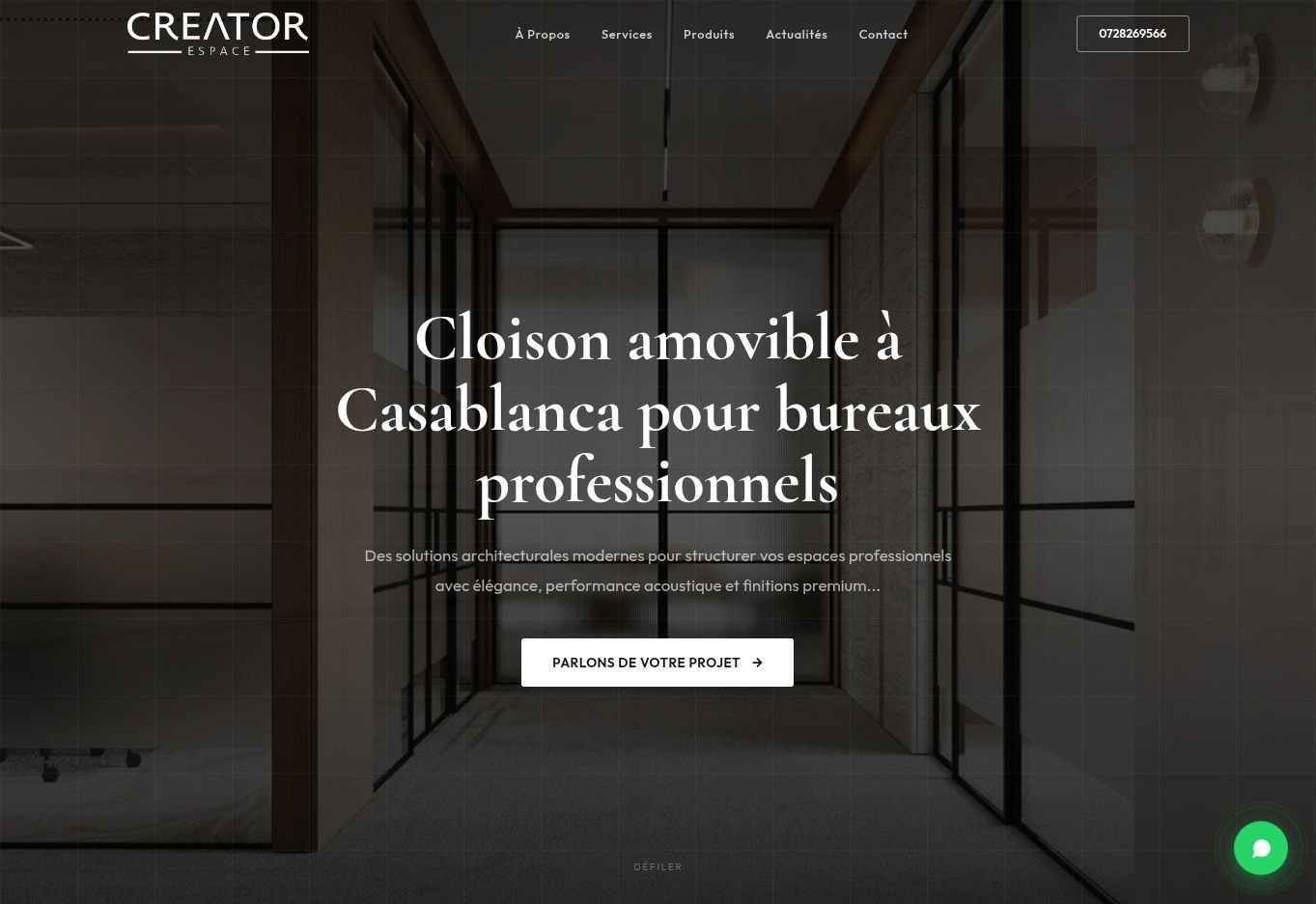 Website preview — Creator Espace