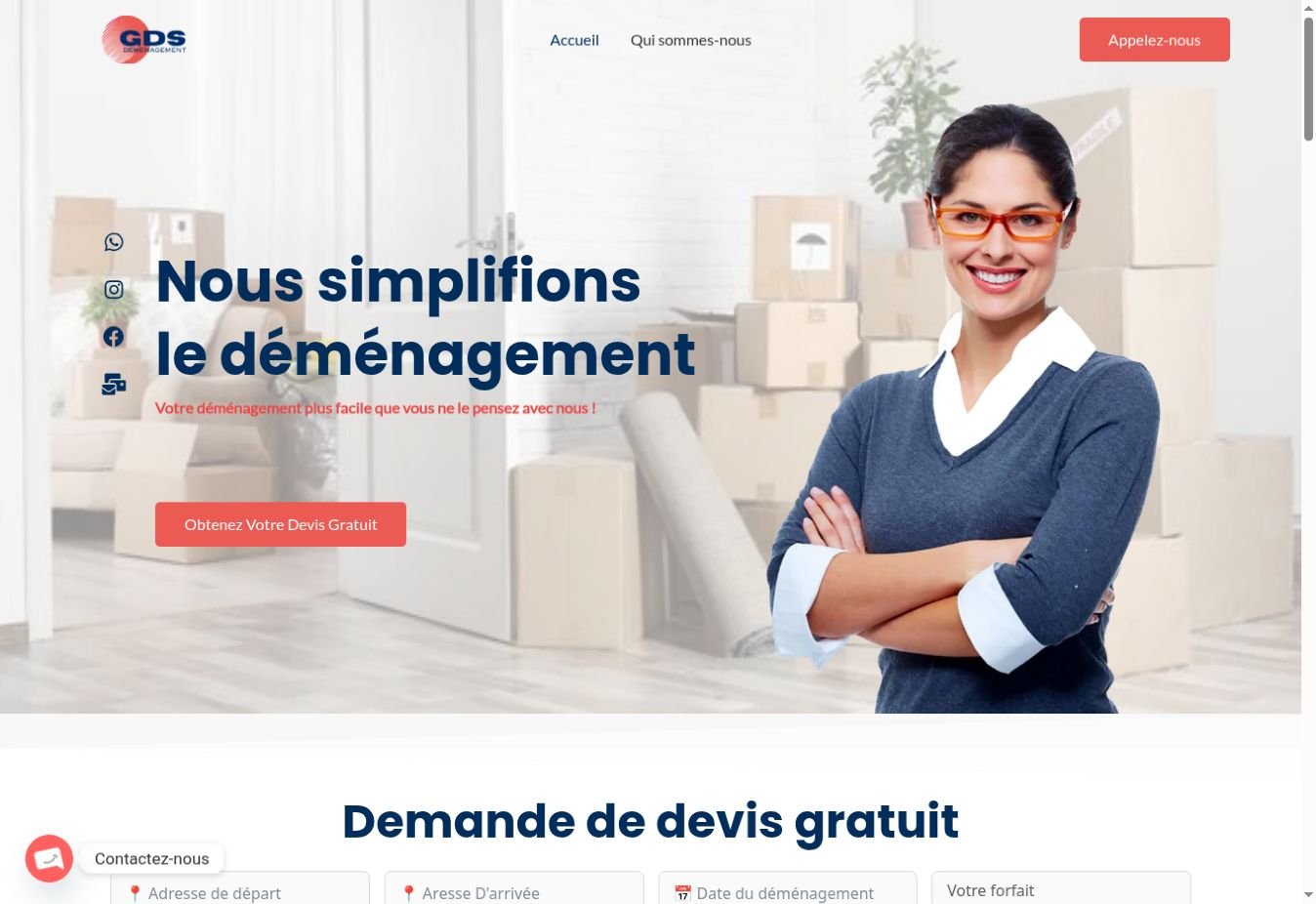 Website preview — GDS Déménagement