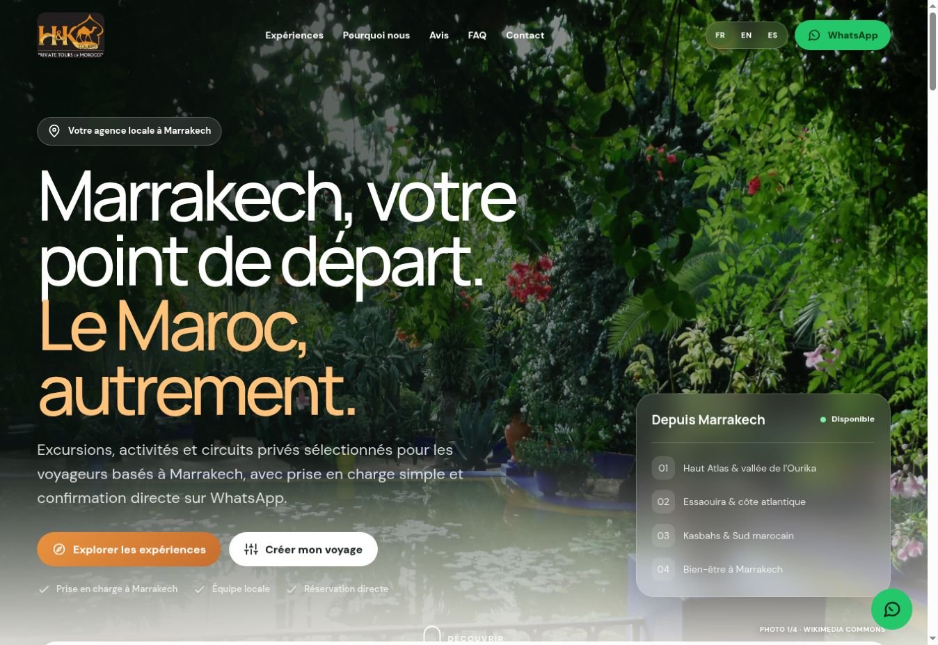Website preview — H&K Tours Maroc