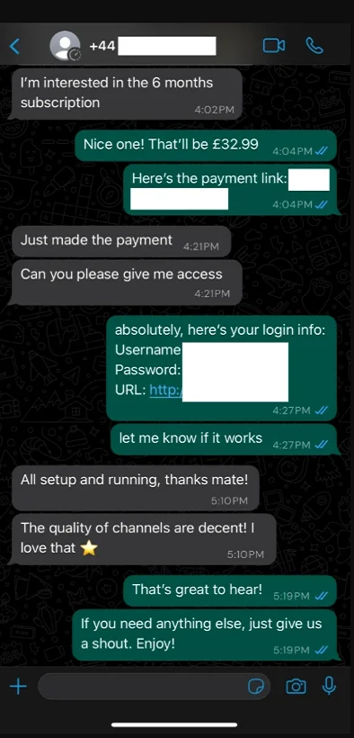 Customer WhatsApp review 2
