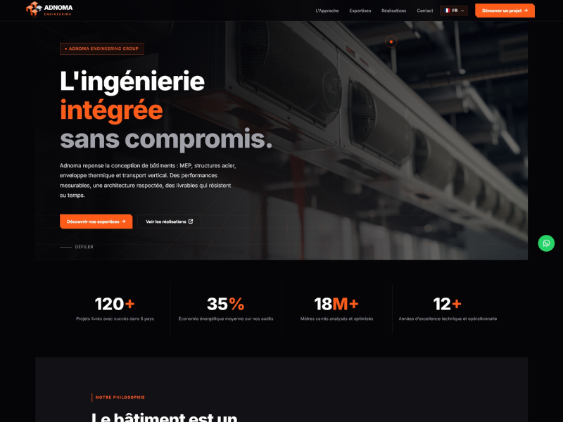 Site web Adnoma Group réalisé par Clikaro