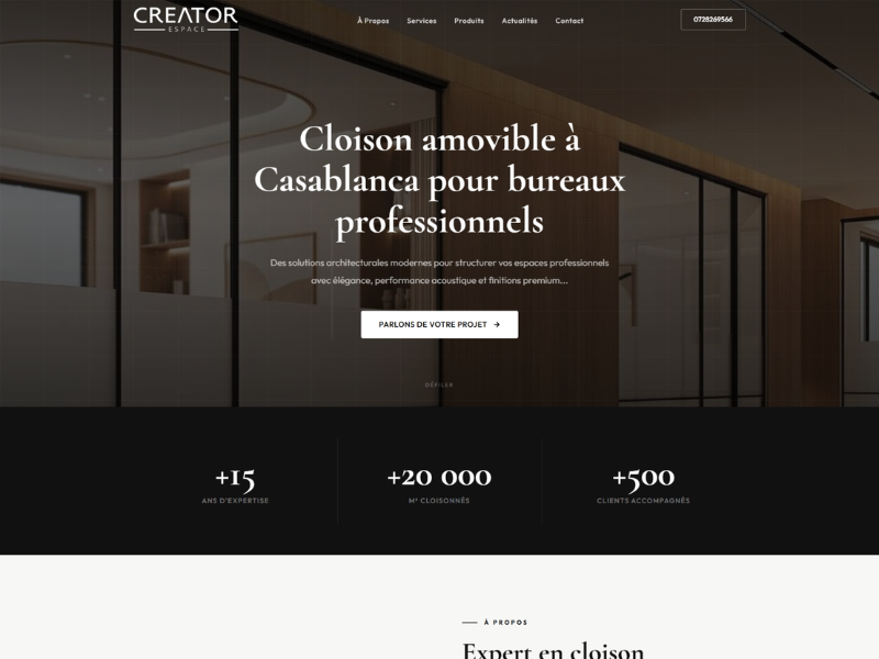 Site web Cloisons de Bureaux réalisé par Clikaro