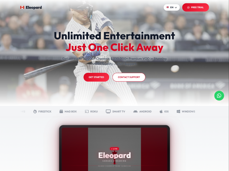 Site web eLeopard TV réalisé par Clikaro
