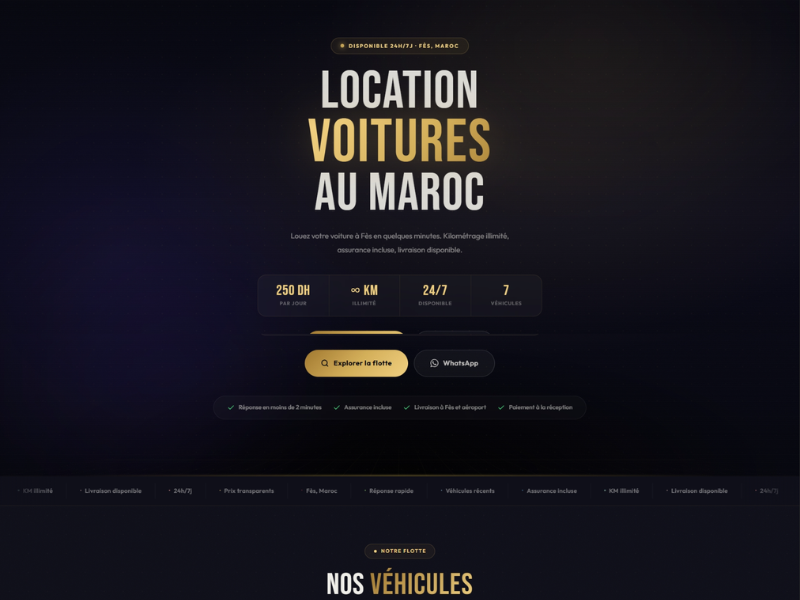 Site web Moqbil Car réalisé par Clikaro